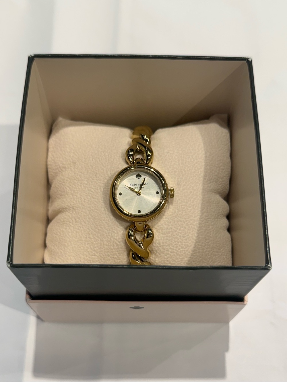 NEW Kate Spade Gold Monroe Braided Twist Bracelet Watch KSW1838 + Box NWT